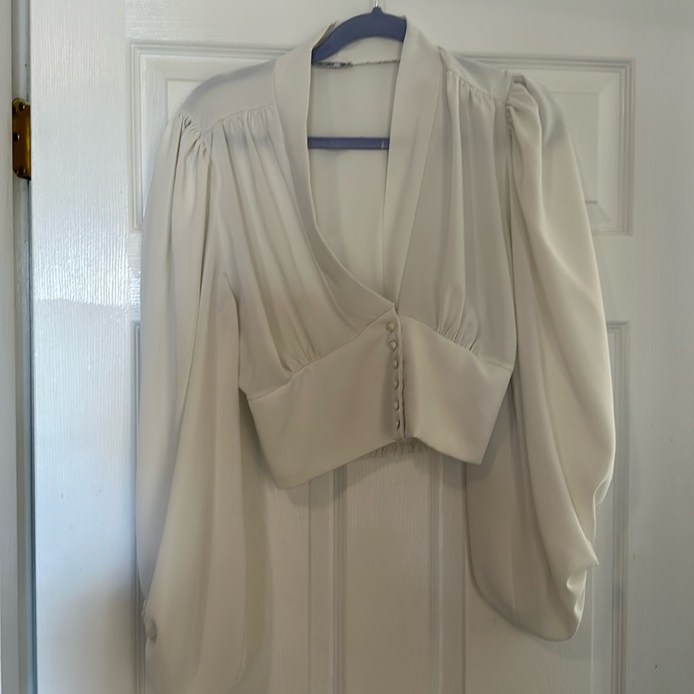 Blouse cropped white
